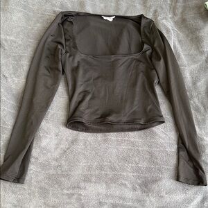 Chic Charcoal Long Sleeve Women's Top